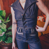 Farrah Tailored Denim Waistcoat