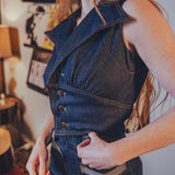 Farrah Tailored Denim Waistcoat