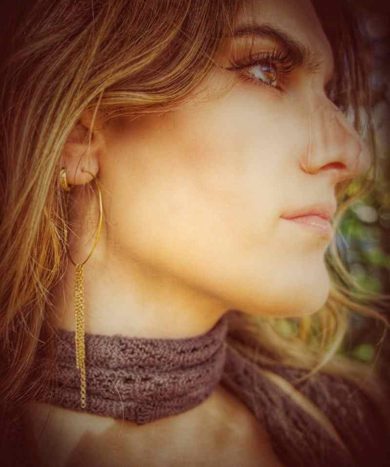 Endless Hoop Earrings - 18KT gold chain