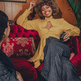 Simone Pinstripe Jumpsuit -Navy & Gold - Soul Sister since 1969