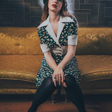 retro inspired dress with a vintage silhouette, featuring classic details and timeless charm for a chic, soulful look