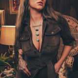 Stretch corduroy dark Chocolate brown Diva jumpsuit with dramatic bell bottoms  designed for chic, sexy retro 70's inspired  silhouette