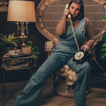 soul sister since 1969 - Cute funky feminine stretch denim Overalls with frill detail - 70's retro