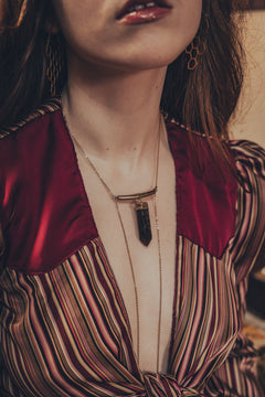 Smokey Quartz Plunger Necklace
