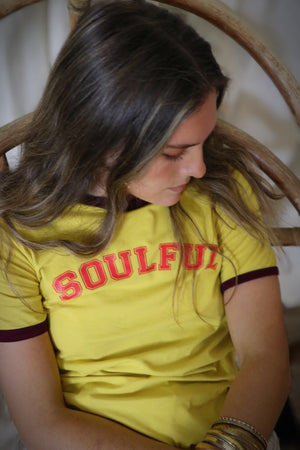 Soul Sister since 1969- Soulful ringer t-shirt / Yellow