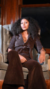 Diva Jumpsuit - Chocolate Brown Corduroy