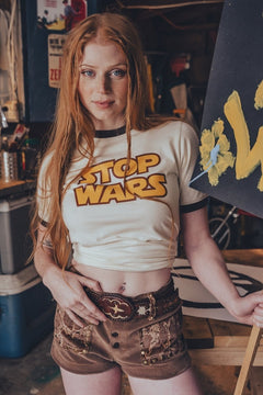 Stop Wars - Vintage Style T- Shirt - Peace Love & Revolution