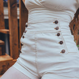 Sally Sailor Shorts - White