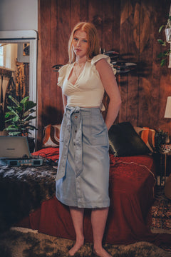 Angie Skirt - Lght Denim