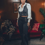 Cropped Tie Front Blouse - Cream- Soul Sister since 1969