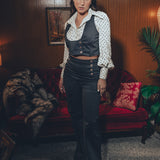Cropped Tie Front Blouse - Cream- Soul Sister since 1969