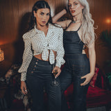Cropped Tie Front Blouse - Cream- Soul Sister since 1969