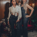 Cropped Tie Front Blouse - Cream- Soul Sister since 1969