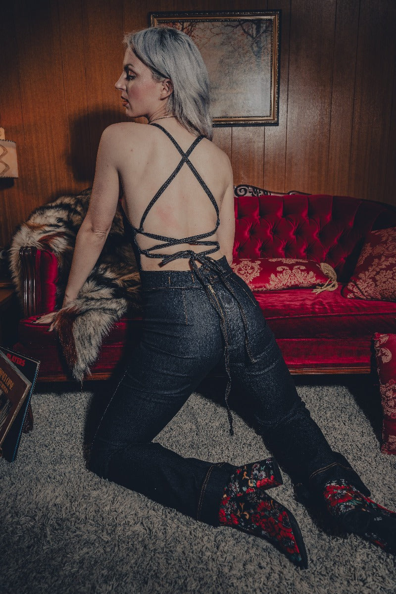 Jackie jumpsuit - Black Denim - Soul Sister since 1969