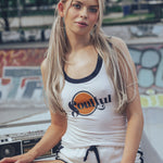 Soulful Tank top - white with navy trip - Soul Sister since 1969