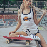 Soulful Tank top - white with navy trip - Soul Sister since 1969