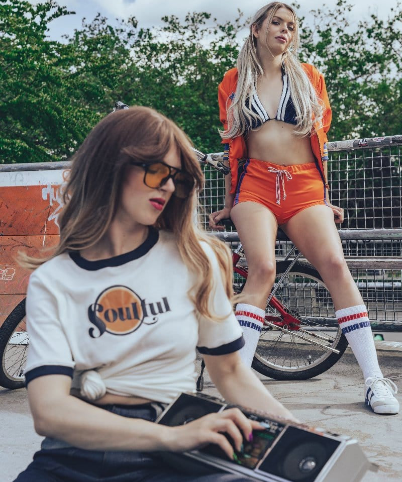 Soulful ringer t shirt - white with navy trim - Soul Sister since 1969