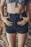 Holly High Rise shorts - Stretch dark Navy Denim - Soul Sister since 1969