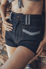 Holly High Rise shorts - Stretch dark Navy Denim - Soul Sister since 1969