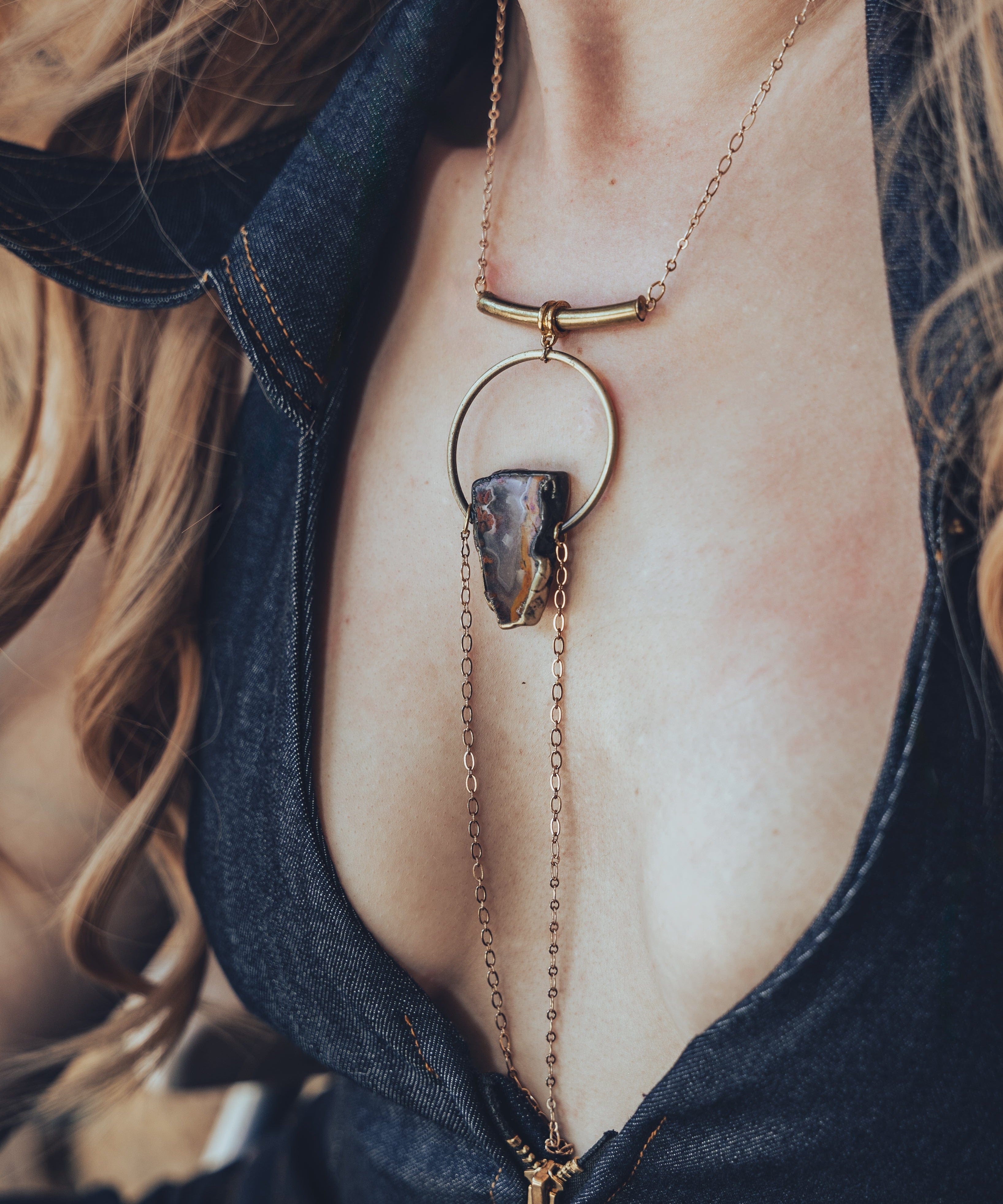 Agate Plunger Necklace - Soul Sister since 1969