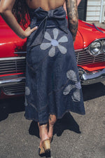 Denim Flower Power 3/4 length skirt - Soul Sister since  1969