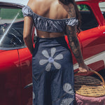 Denim Flower Power 3/4 length skirt - Soul Sister since  1969