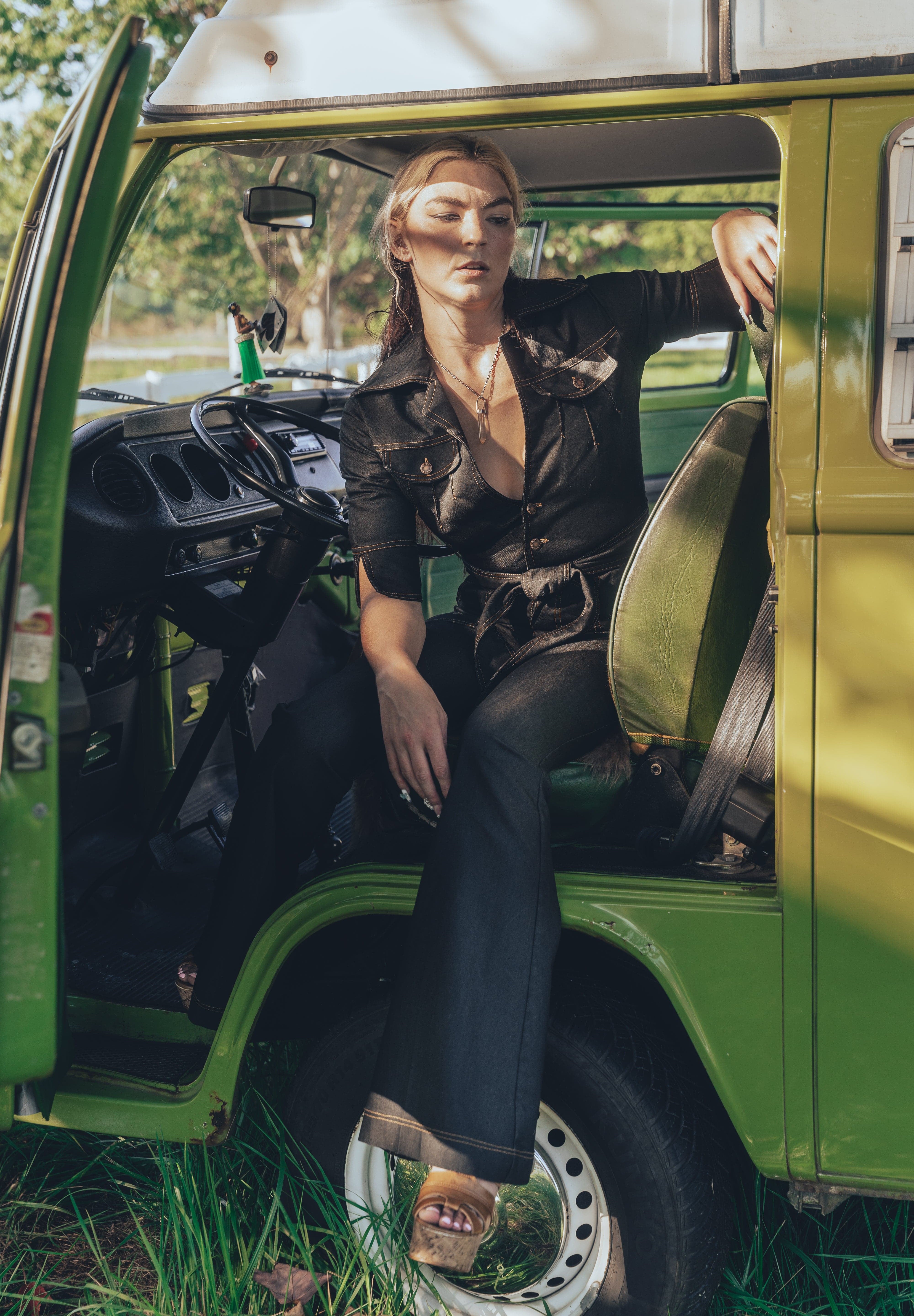 Diva Jumpsuit - Black stretch Denim - Soul Sister since 1969