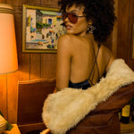 Stevie Backless Halter - Navy Satin - Soul Sister Since 1969