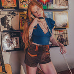 70s high waisted retro style shorts  front view- designed for Soul Sister since 1969