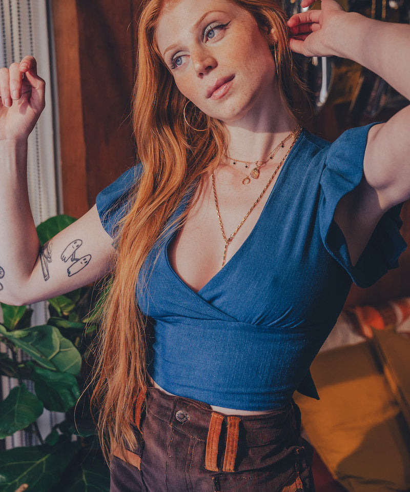 70s Brown high waisted retro style shorts designed for Soul Sister since 1969