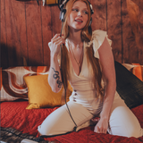 Sally High Rise Sailor Bells - Cream Corduroy