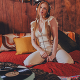 Sally High Rise Sailor Bells - Cream Corduroy