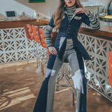 Funky Diva Jumpsuit - 2 Tone - Soul Sister since 1969 - stretch denim jumpsuit with a bold 70's inspired design, featuring a retro inspired silhouette and statement making style.