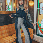 Funky Diva Jumpsuit - 2 Tone - Soul Sister since 1969 - stretch denim jumpsuit with a bold 70's inspired design, featuring a retro inspired silhouette and statement making style.