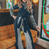 Funky Diva Jumpsuit - 2 Tone - Soul Sister since 1969 - stretch denim jumpsuit with a bold 70's inspired design, featuring a retro inspired silhouette and statement making style.