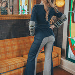 Funky Diva Jumpsuit - 2 Tone - Soul Sister since 1969 - stretch denim jumpsuit with a bold 70's inspired design, featuring a retro inspired silhouette and statement making style.