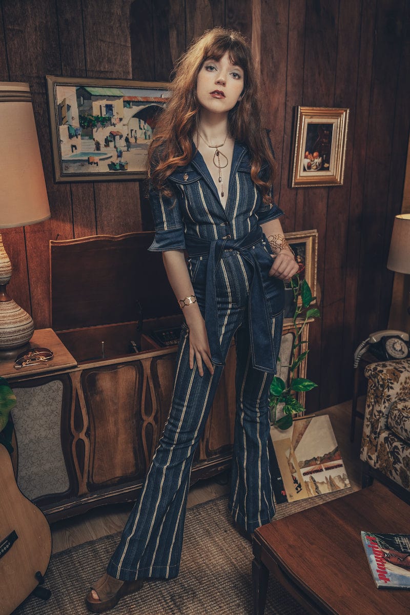 Diva denim stripe Jumpsuit - Soul Sister since 1969
