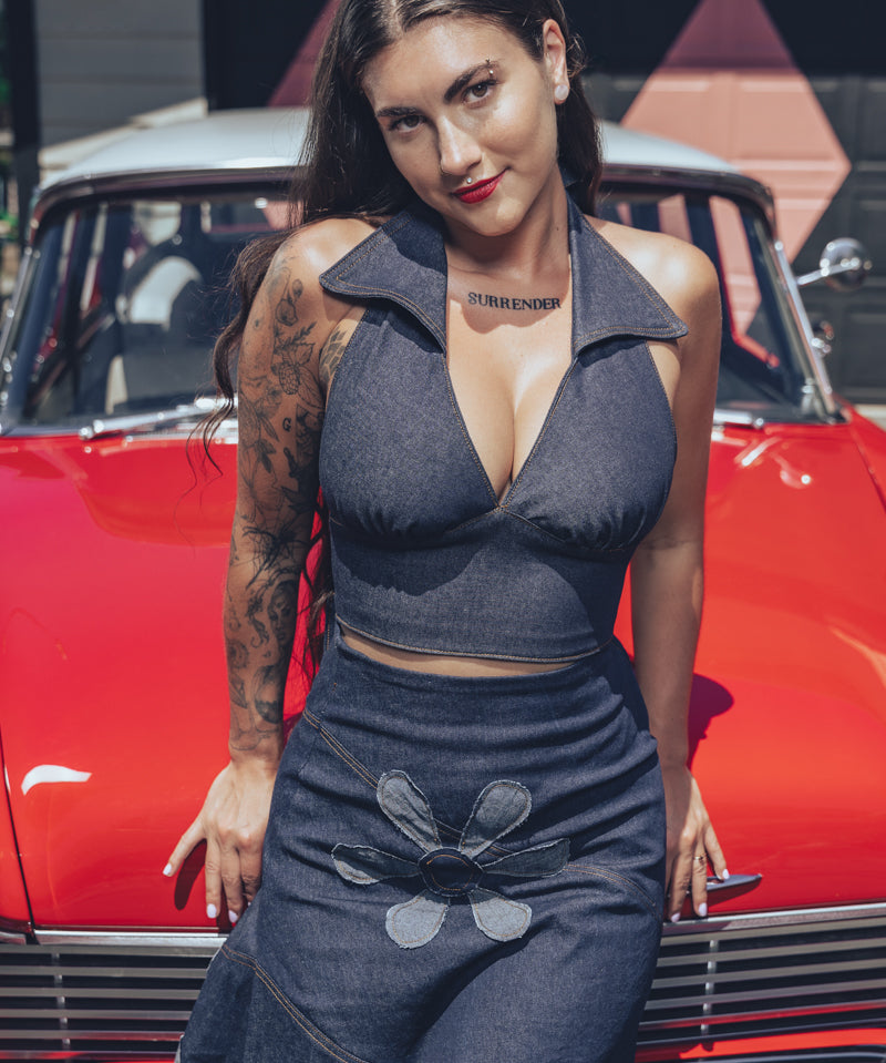 Holly Halter top - Denim- Soul Sister since 1969