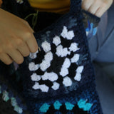 One of a kind Granny square bag - blue/ white - Carol Meyer crochet originals
