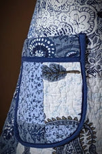 One Of A Kind Blue Paisley quilted coat- Soul Sister since 1969