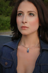 Blue sapphire pendant necklace - Azenya Designs