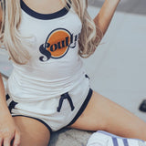 Soulful Tank top - white with navy trip - Soul Sister since 1969