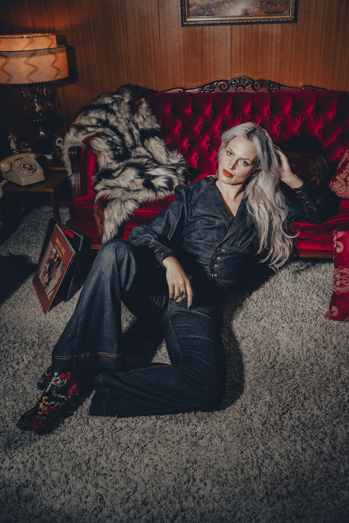Jackie jumpsuit - Black Denim - Soul Sister since 1969