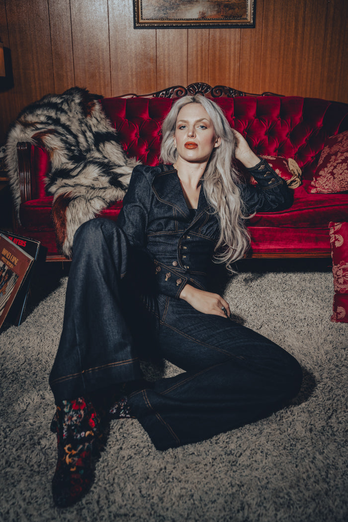 Jackie jumpsuit - Black Denim - Soul Sister since 1969