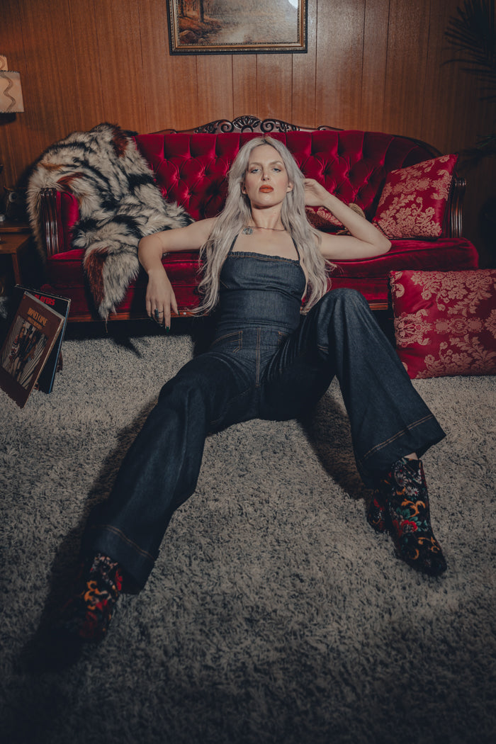 Jackie jumpsuit - Black Denim - Soul Sister since 1969