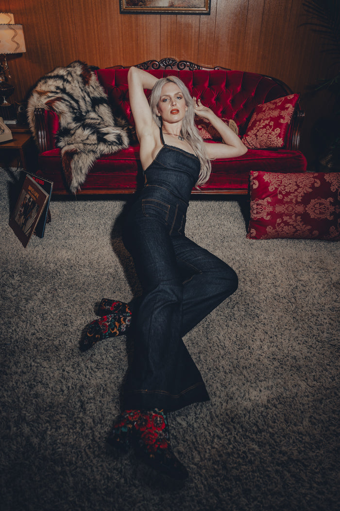 Jackie jumpsuit - Black Denim - Soul Sister since 1969
