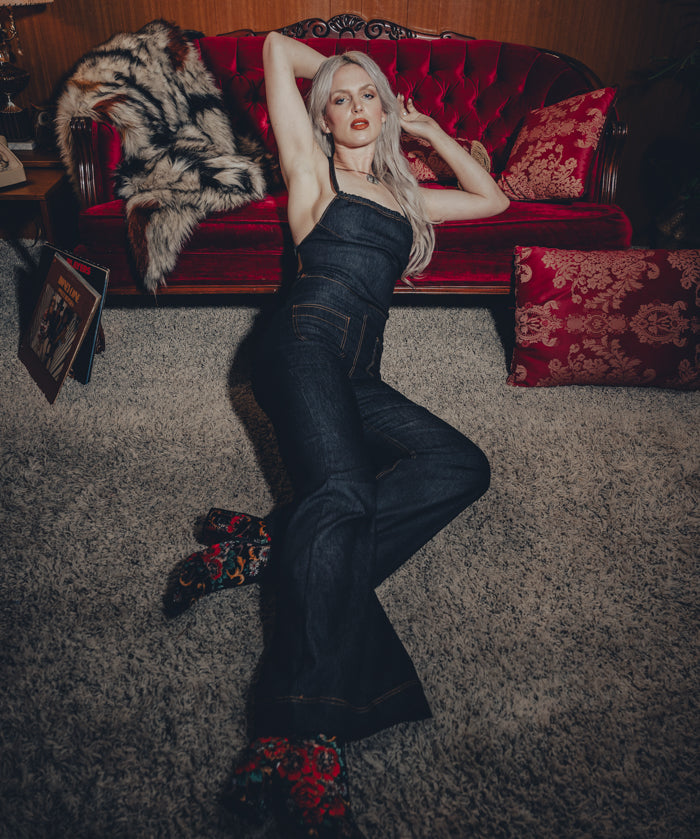 Jackie jumpsuit - Black Denim - Soul Sister since 1969