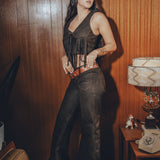 Janice Fringed Vegan Leather waistcoat - Chocolate brown - Soul Sister since 1969