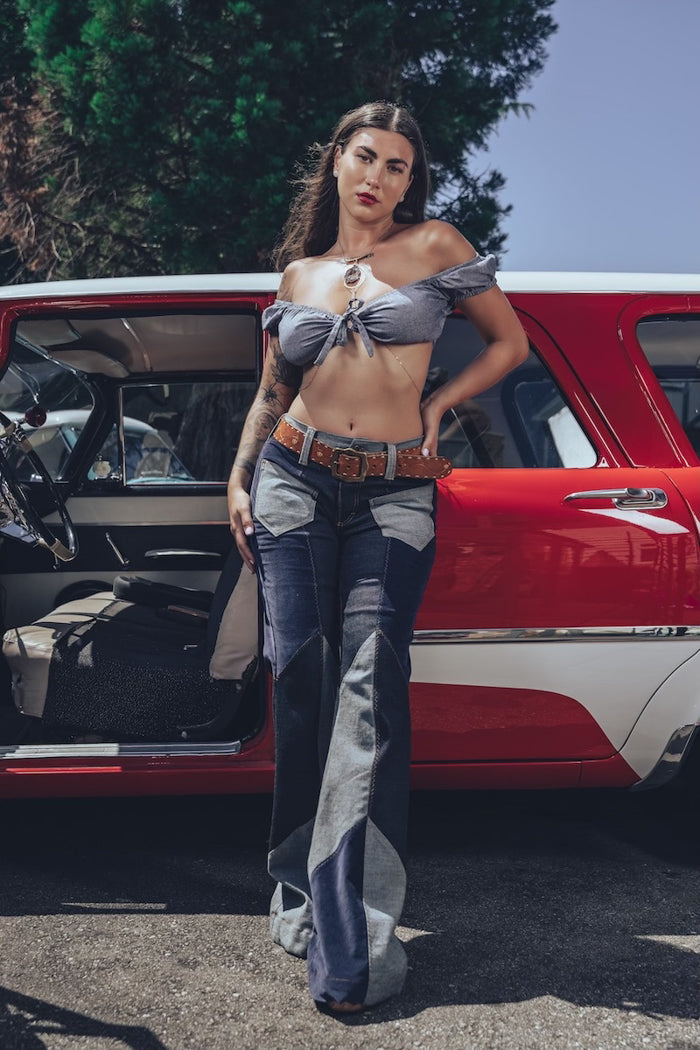 Janice Denim and corduroy Bell bottom jeans - Soul Sister since 1969