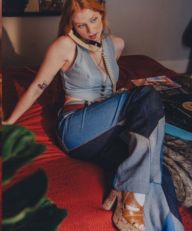 Janice High-Rise Patchwork Bell Bottom Jeans - Soul Sister since 1969